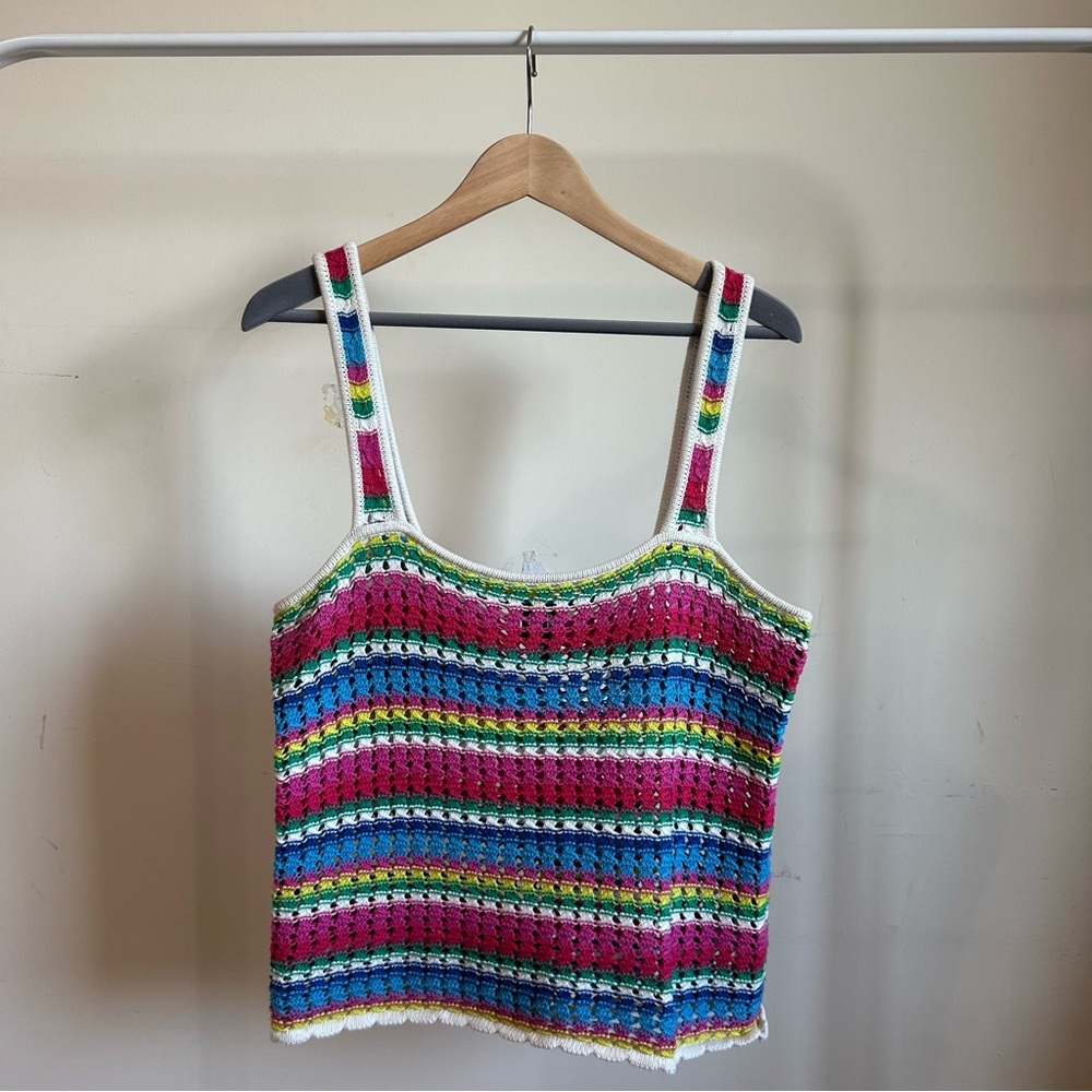 GAP | Multicolor Striped Crochet Tank Top Size M
